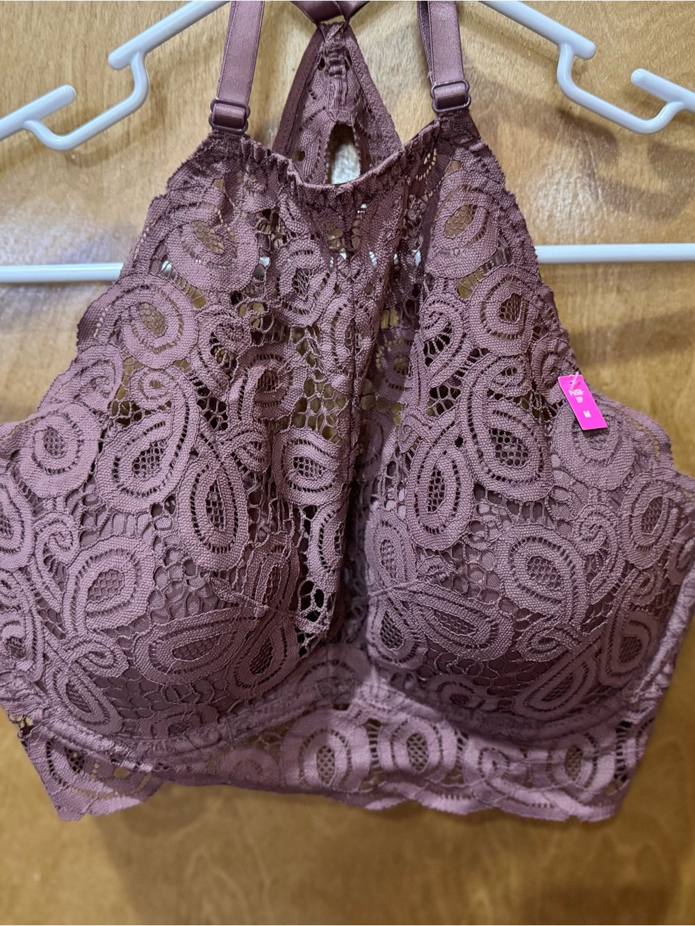 Lace Halter Bralette in Mauve